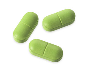 Isolated green pills