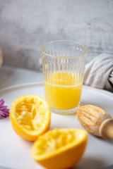 Fresh Orange Juice Squeezed In glass