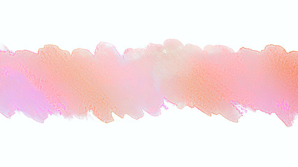 watercolor pink strip background. paint stain element for design with texture.