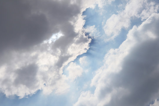 Fluffy cloud in blue sky background. © Apisak