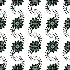 Batik pattern design with floral motifs. white texture. modern ornament seamless pattern that can be applied to all fabrics. vector template