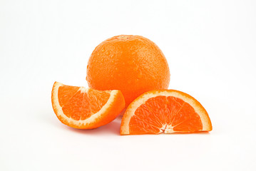 Orange fruit with white background.