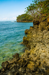 tropical island in the sea, Kondang Merak Beach, Malang, East Java, Indonesia