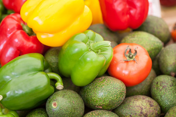 Organic fresh bell pepper or sweet pepper