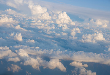 Scenic View Of Dramatic Sky clouds During Sunset, from plain