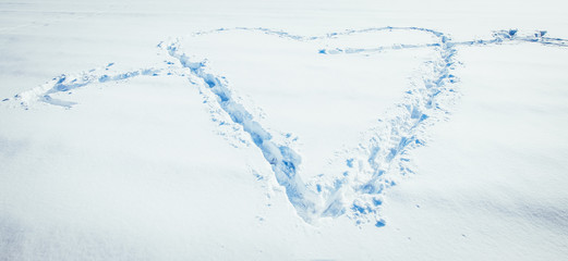 hearth shape in snow - winter love