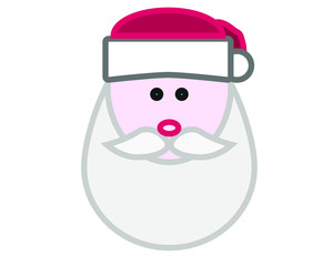 santa claus face simple icon vector