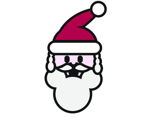 santa claus face simple icon vector