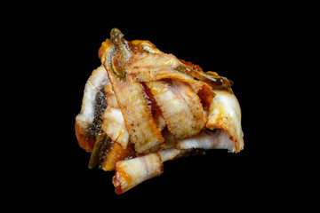 Thin slices of raw fish for barbecue