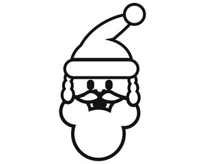 santa claus face simple icon vector