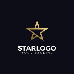 Luxury Abstract Gold Star Logo Design Template