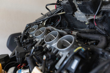 Fototapeta premium Check and repair the Maintenance of Motorcycle carburetor,Maintenance,Motorcycle Engine.