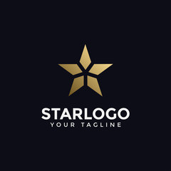 Luxury Abstract Gold Star Logo Design Template