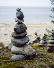 stack of stones on the beach
