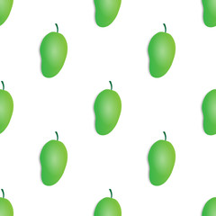   seamless pattern design of mango. against a white background