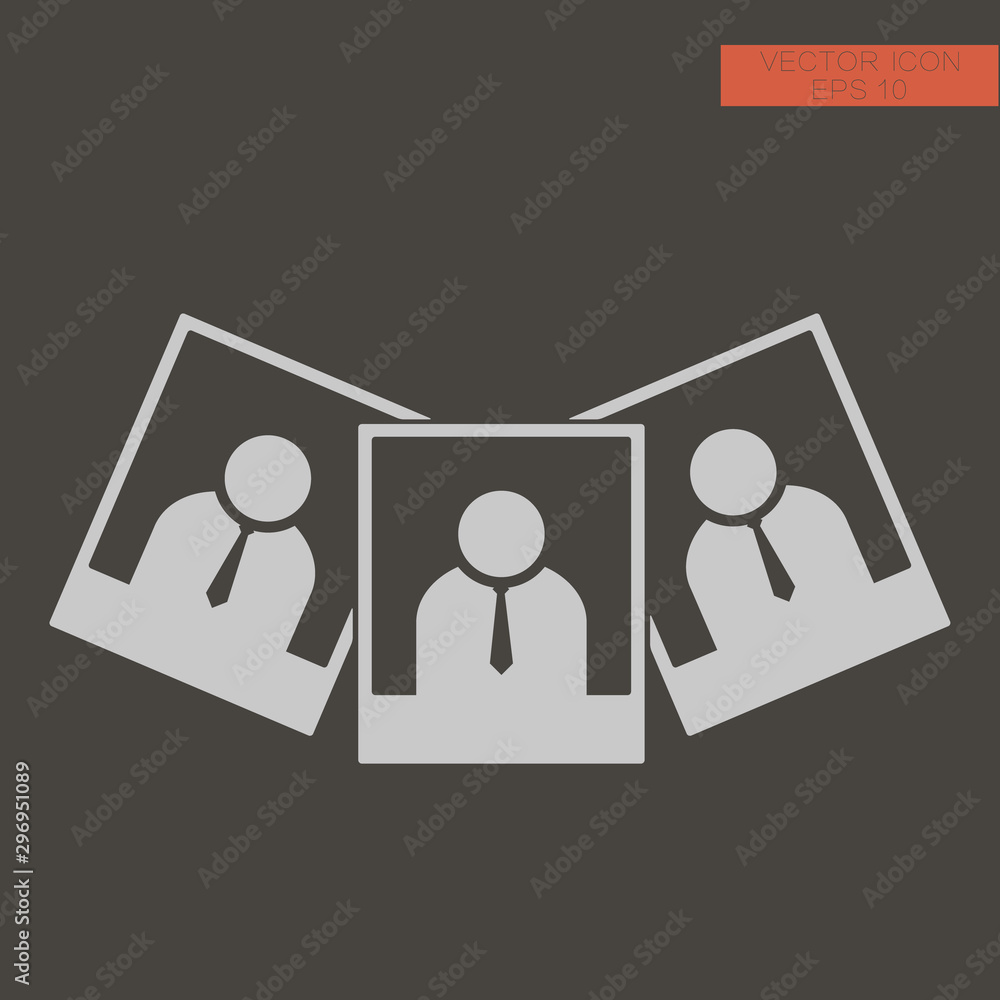 Poster silhouette flat icon, simple vector design. in private office and account setting on web site.