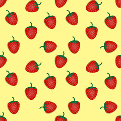 Fototapeta na wymiar seamless pattern design of red and strawberry fruit. with a blue background.