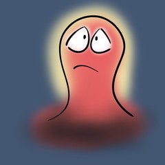 Inflammatory appendix with sad eyes