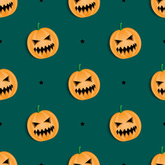 halloween seamless background with pumpkins