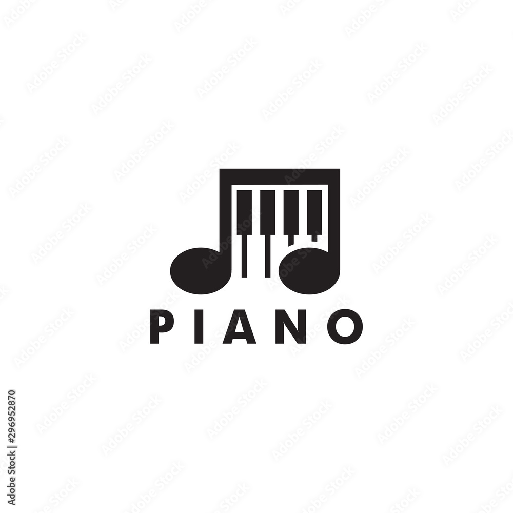 Wall mural Piano logo design vector template