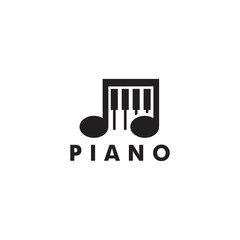 Piano logo design vector template