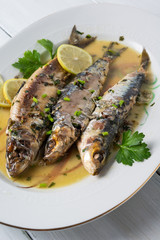 Piatto di sardine in guazzetto, Cucina Mediterranea