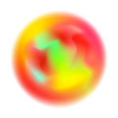Abstract colorful blurred motion in sphere shape on white