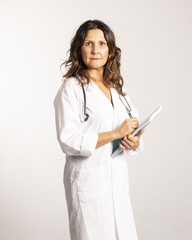 Female doctor with white coat