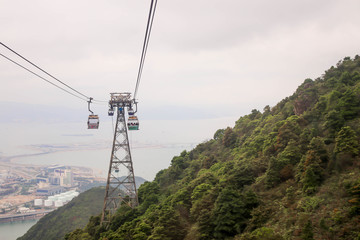 Views of Nong Ping Cable Car with the mountain