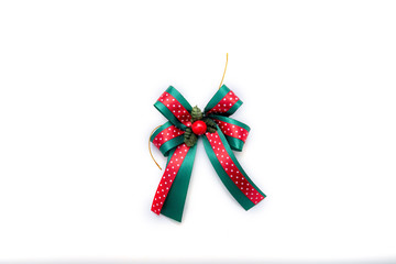 Ribbon bow, used for decorating Christmas or New Year Isolated on white background