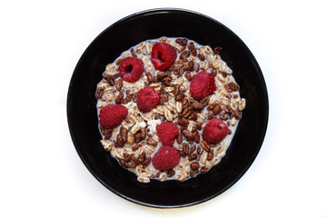 healthy vegan bio breakfast raspberry