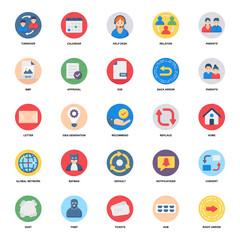 Business Team Flat Icons Pack