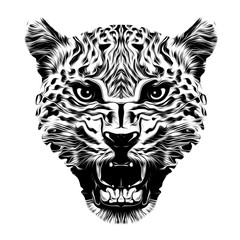 Abstract creative illustration with colorful tiger 