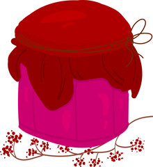 illustration of jam in glass jar