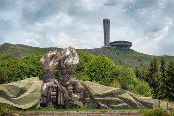 Buzludzha, soviet headquarter of the communist party in Bulgaria, taken in May 2019