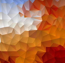 Red orange and blue, abstract triangle geometric colorful background.