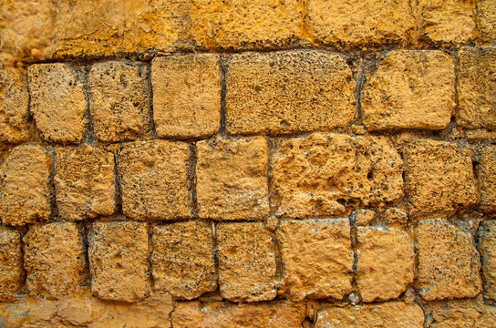 Old limestone brick wall
