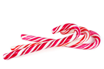 Candy canes isolated on white background
