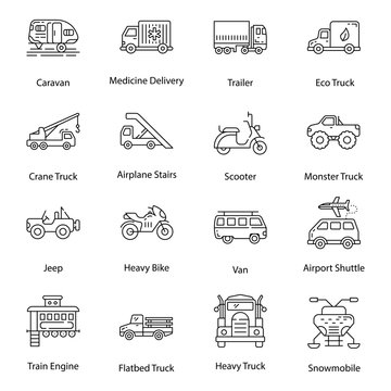 Constructional Machinery Line Icons Pack 