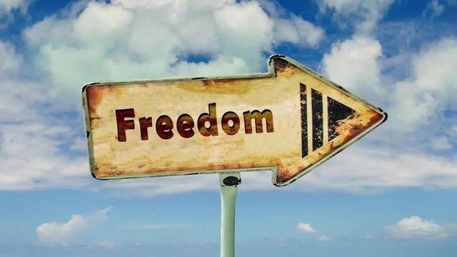 Street Sign the Way to Freedom