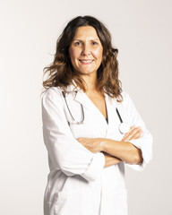 Female doctor with white coat