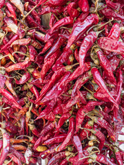 Naklejka premium Close up of red paprika peppers. Portrait format.