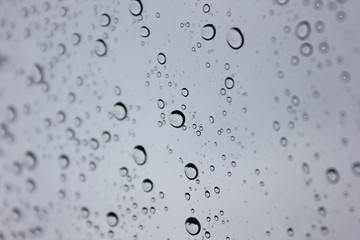 Water​ rain​ drops​ on​ glass​ background.​ Rain​ drops​ on​ a​ Windows.