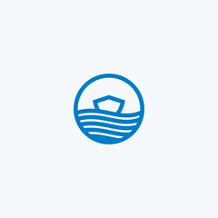 Abstract ship logo design. boat sea icon illustration vector