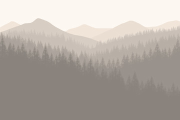 Flat landscape forest for background , wallpaper 
