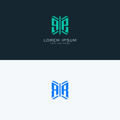 Obraz premium P R monogram Logo Set modern graphic design, Inspirational logo design for all companies. -Vectors
