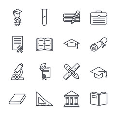 Education set icon template color editable. academic school pack symbol vector sign isolated on white background. Education Plan icons vector illustration for graphic and web design.