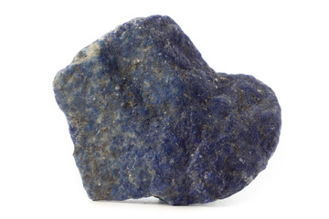 Lapis Lazuli mineral from the USA isolated on a pure white background.