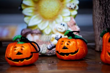 Foto op Plexiglas Halloween ornaments, pumpkin ornaments made of ceramic © wu shoung