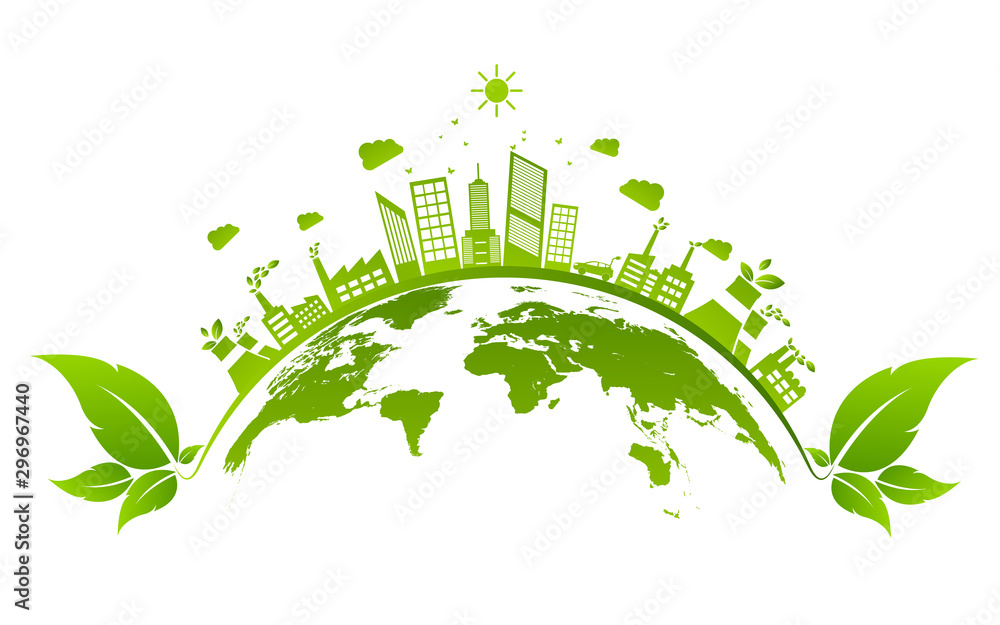 Sticker Ecology concept and Environmental ,Banner design elements for sustainable energy development, Vector illustration